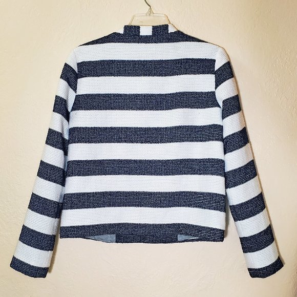 Splendid Brand - Navy & White, Striped, Zip Front Jacket - Picture 4 of 4